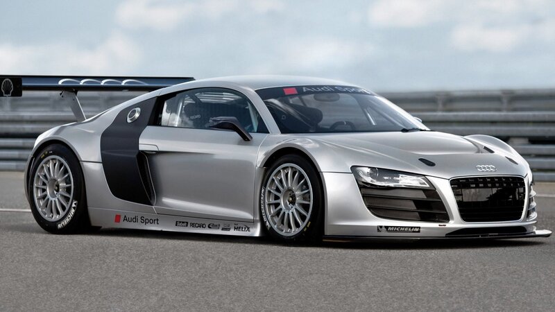 Audi R8 race car on track