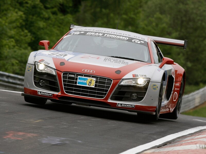 Audi R8 race car on track