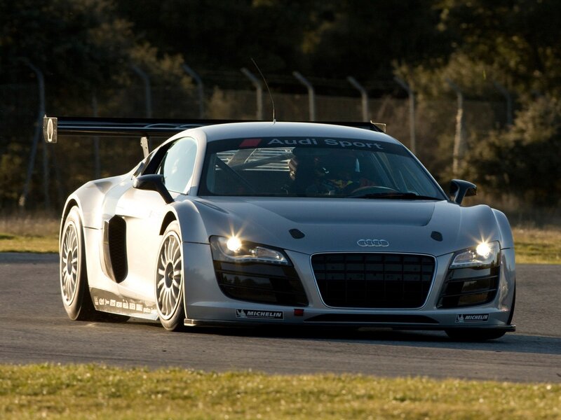 Audi R8 race car on track