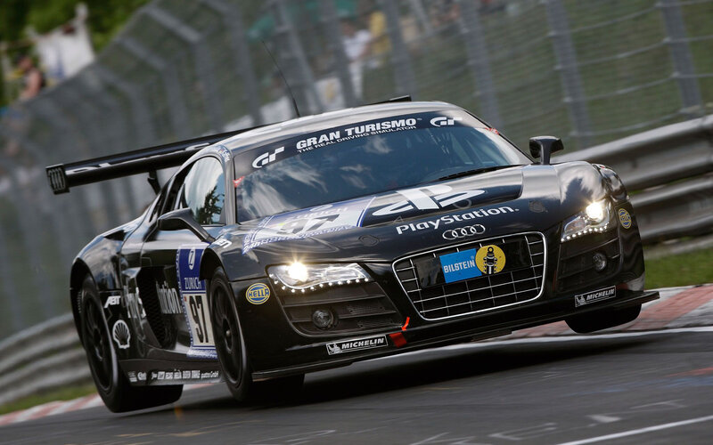 Audi R8 race car on track
