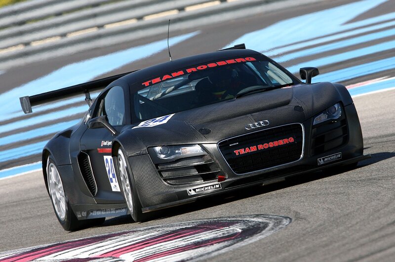 Audi R8 race car on track