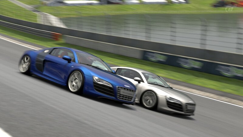 Audi R8 racing on track