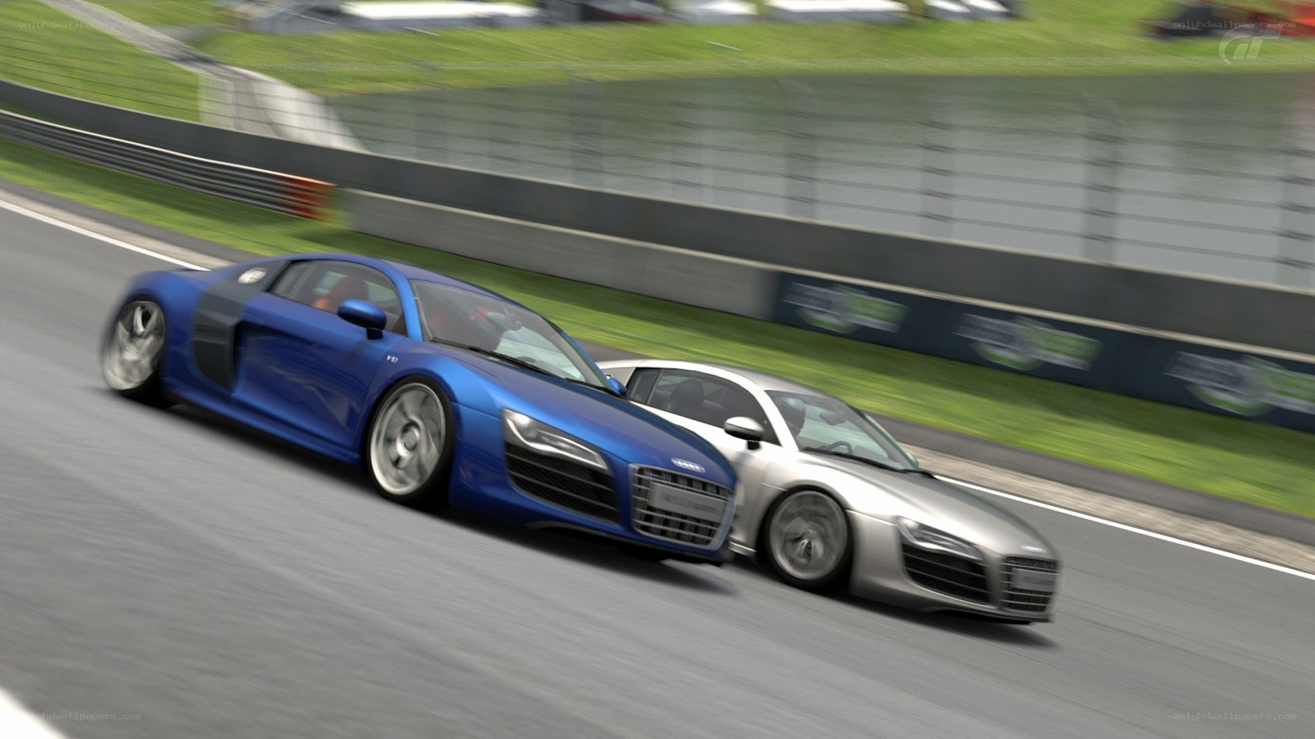 Audi R8 racing on track