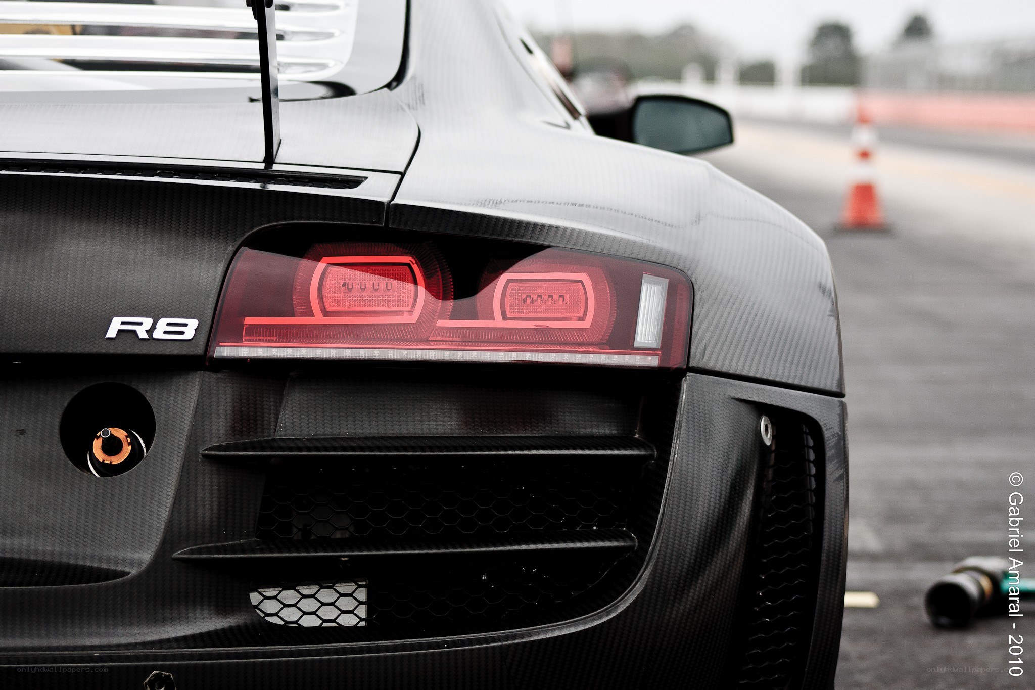 Audi R8 rear view on track