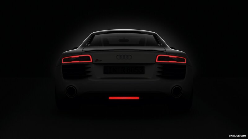 Audi R8 Sports Car — Black, Dramatic, Night