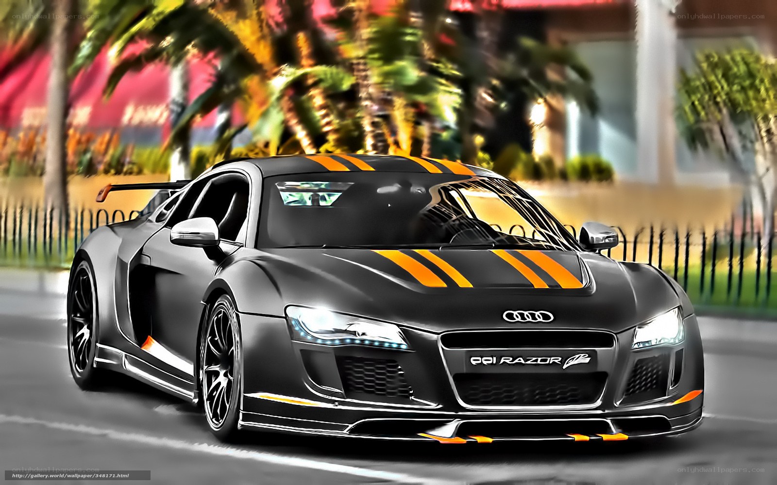 Audi R8 sports car on city street