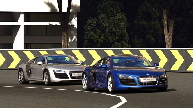 Audi R8 sports cars on track