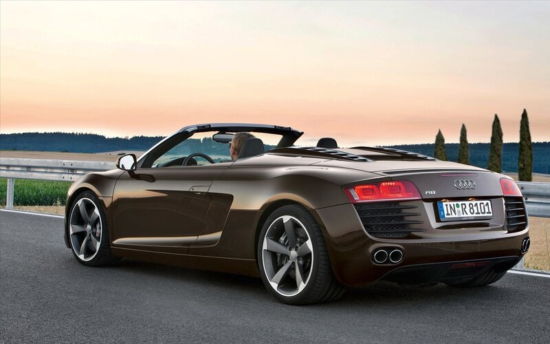 Audi R8 Spyder at sunset