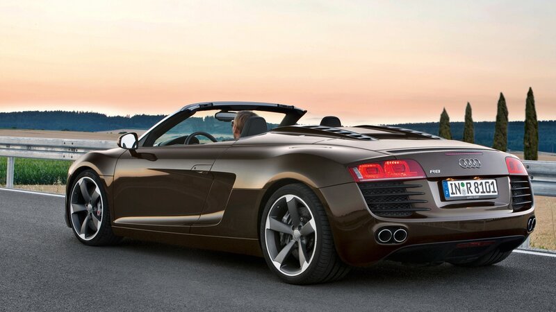 Audi R8 Spyder at sunset