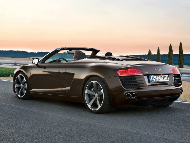 Audi R8 Spyder on a scenic road