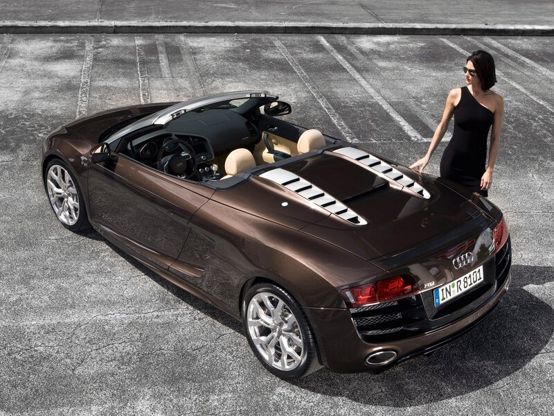 Audi R8 Spyder with woman