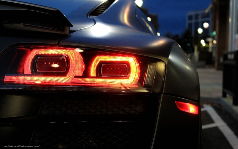 Audi R8 taillights at night