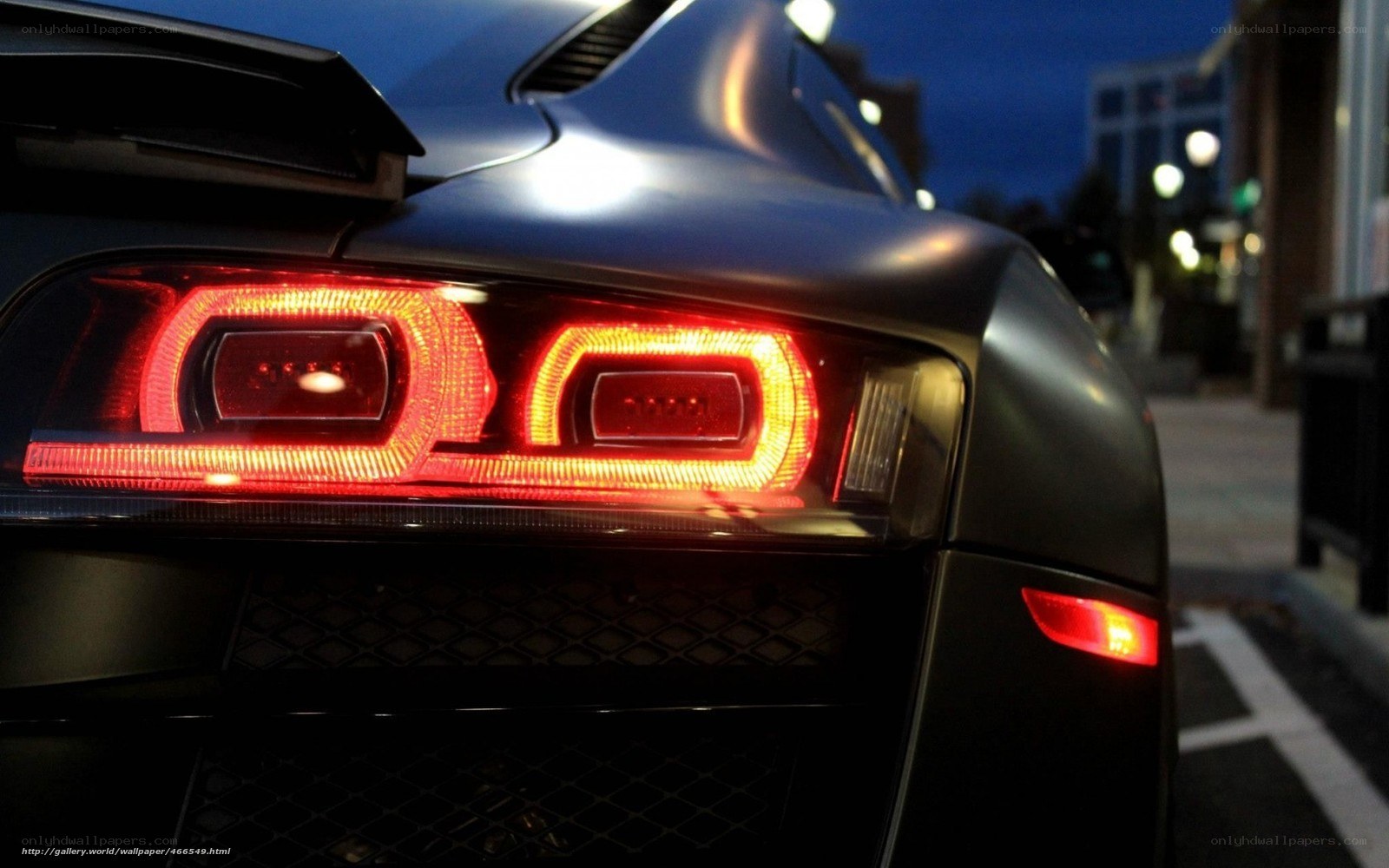 Audi R8 taillights at night