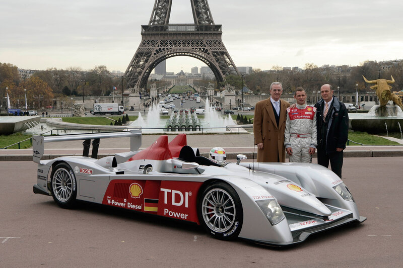 Audi Race Car and People