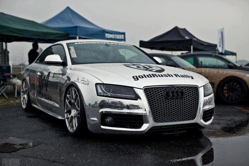 Audi race car at a rally event
