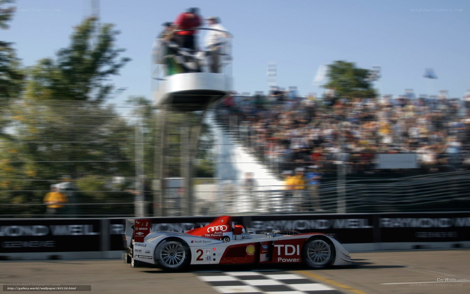 Audi race car at finish line