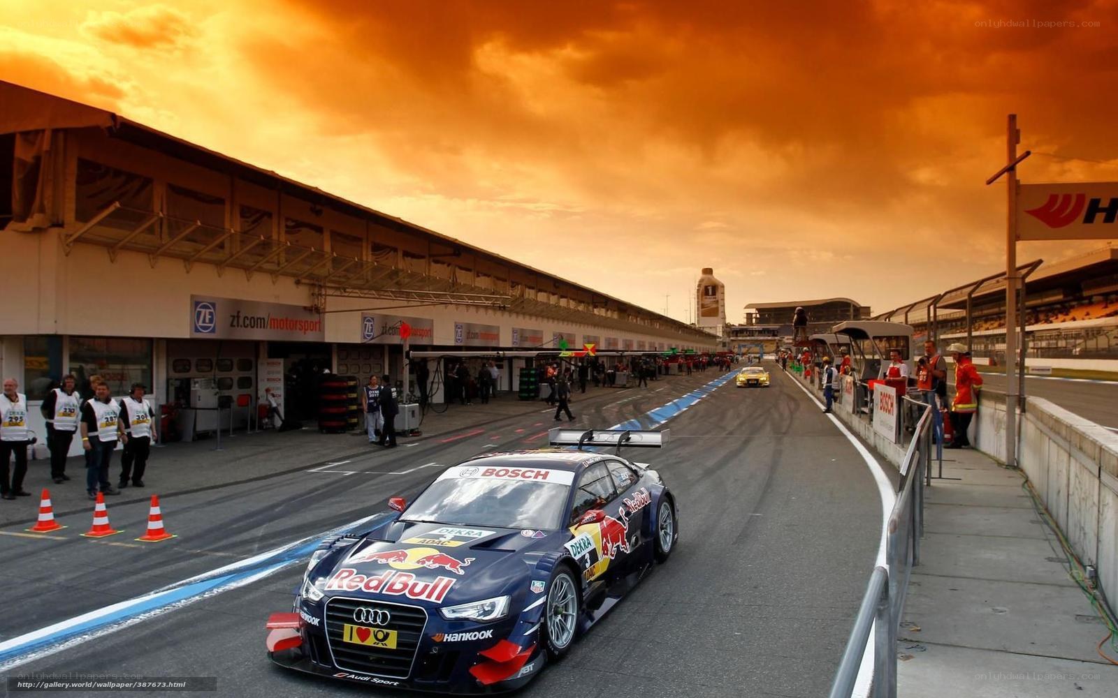 Audi race car at sunset