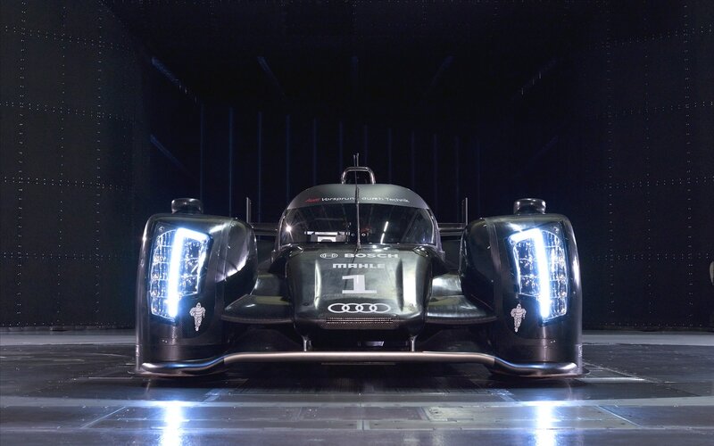 Audi Race Car — Black, Dramatic, Night, Photograph