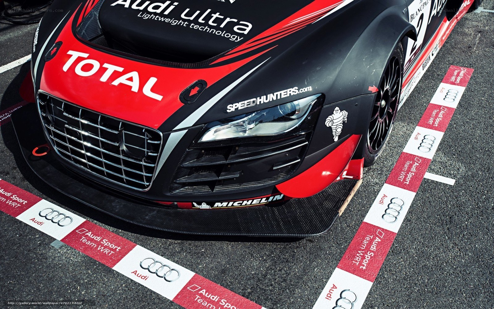 Audi race car front view