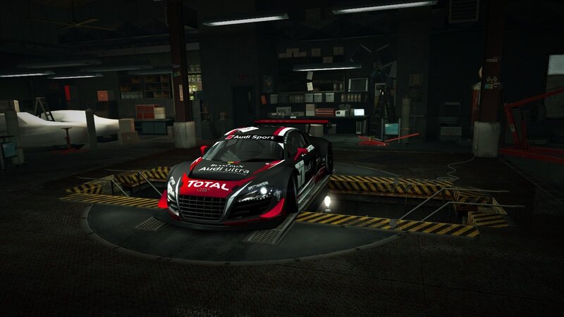 Audi Race Car in Garage — Black