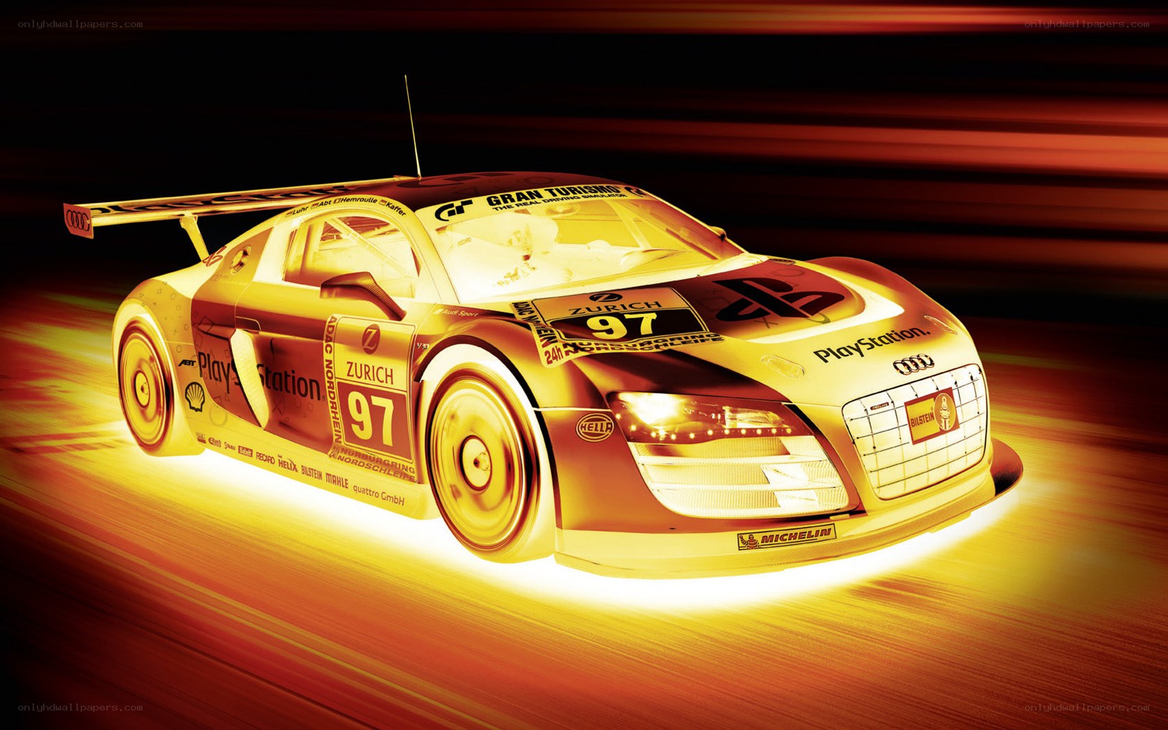 Audi race car in motion