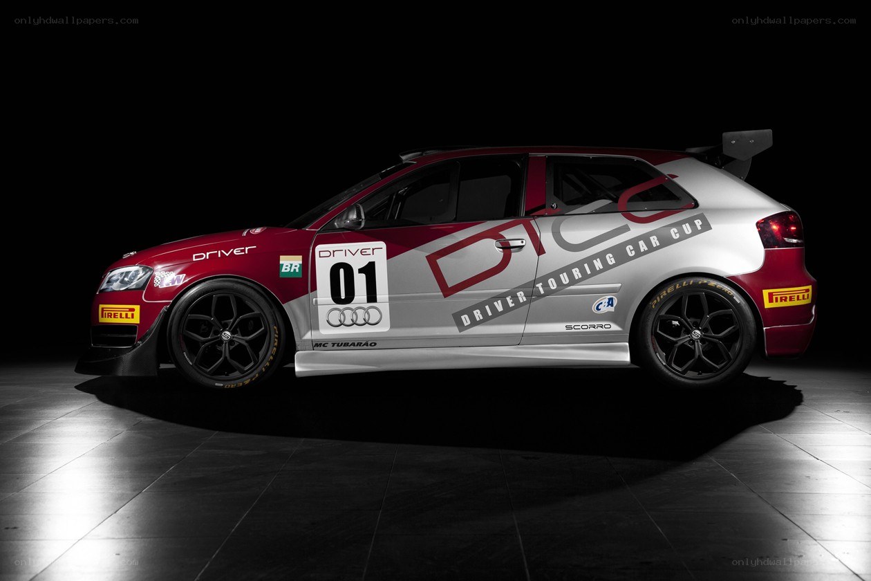 Audi race car in studio