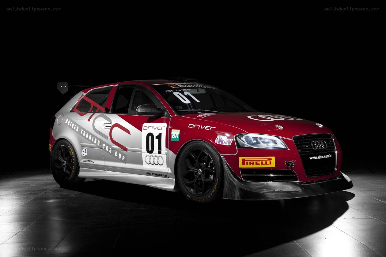 Audi race car in studio