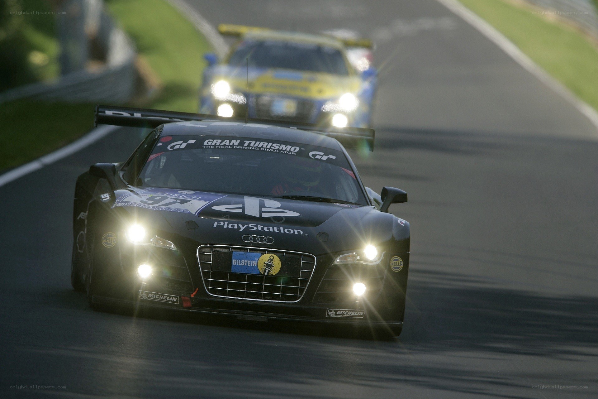 Audi race car on a track