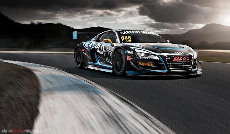 Audi race car on a track