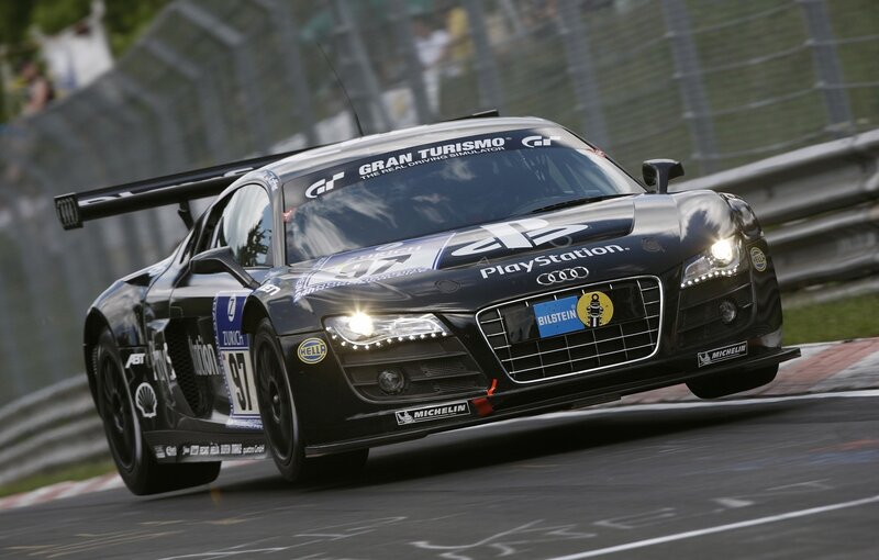 Audi race car on a track