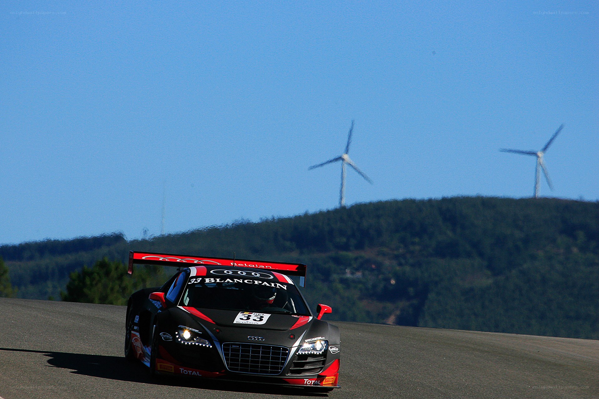 Audi race car on a track