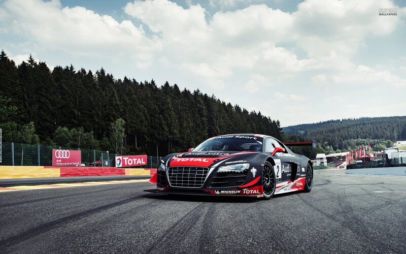 Audi race car on a track