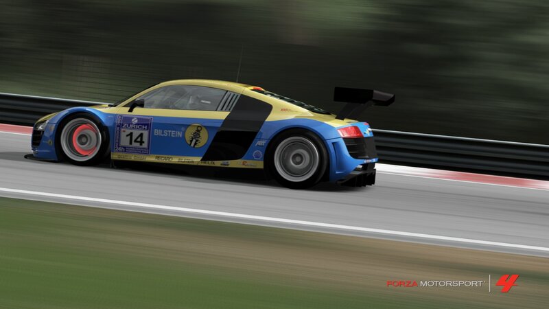 Audi race car on a track