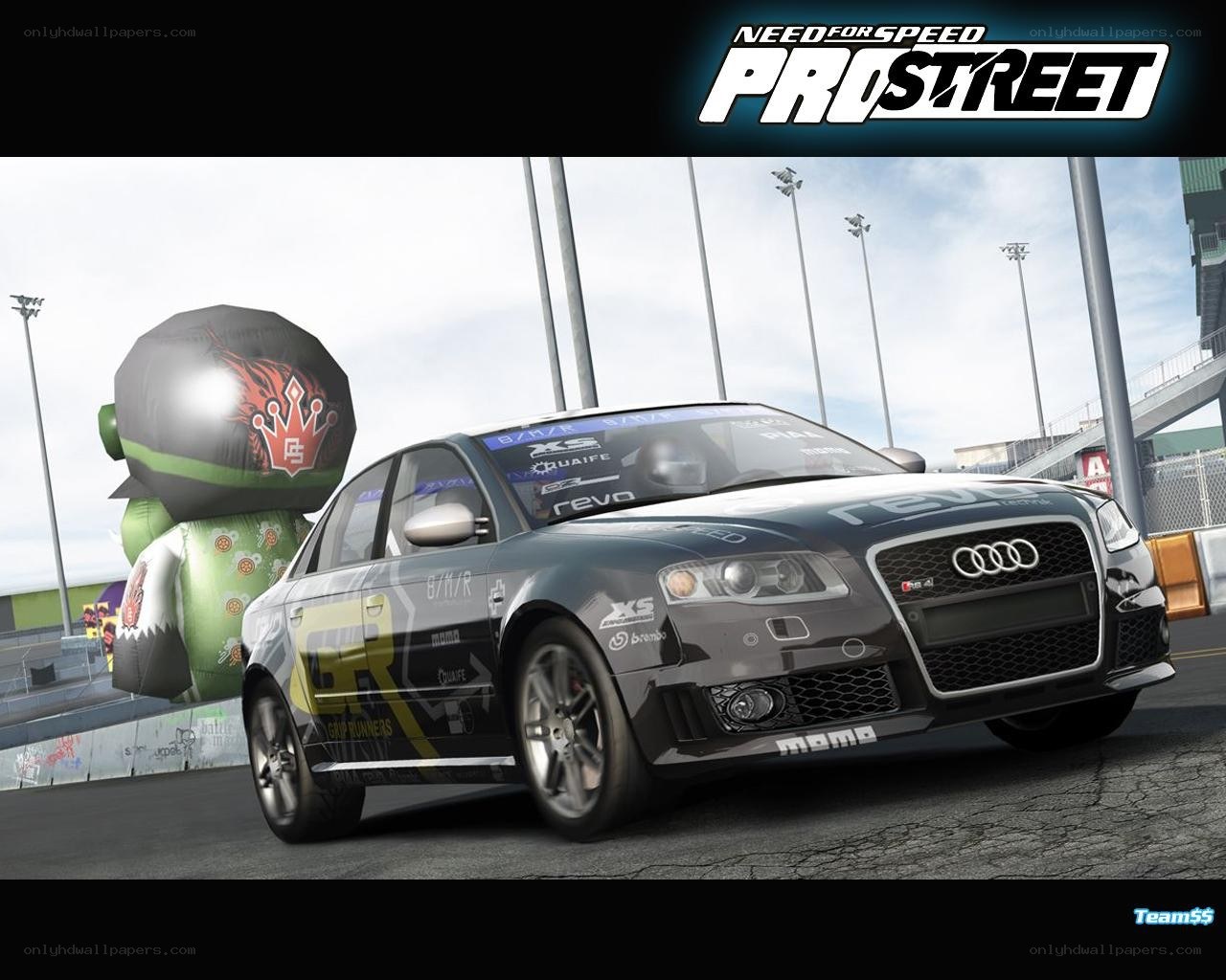 Audi race car on a track
