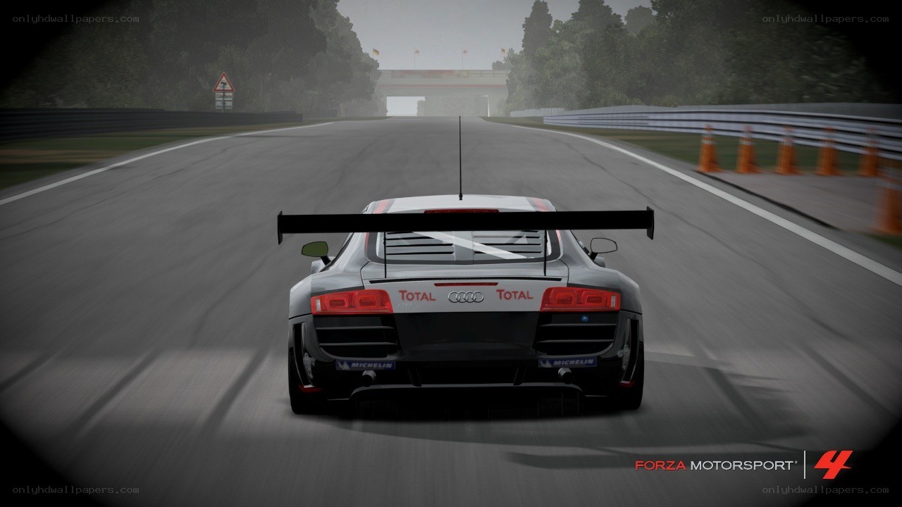 Audi race car on a track