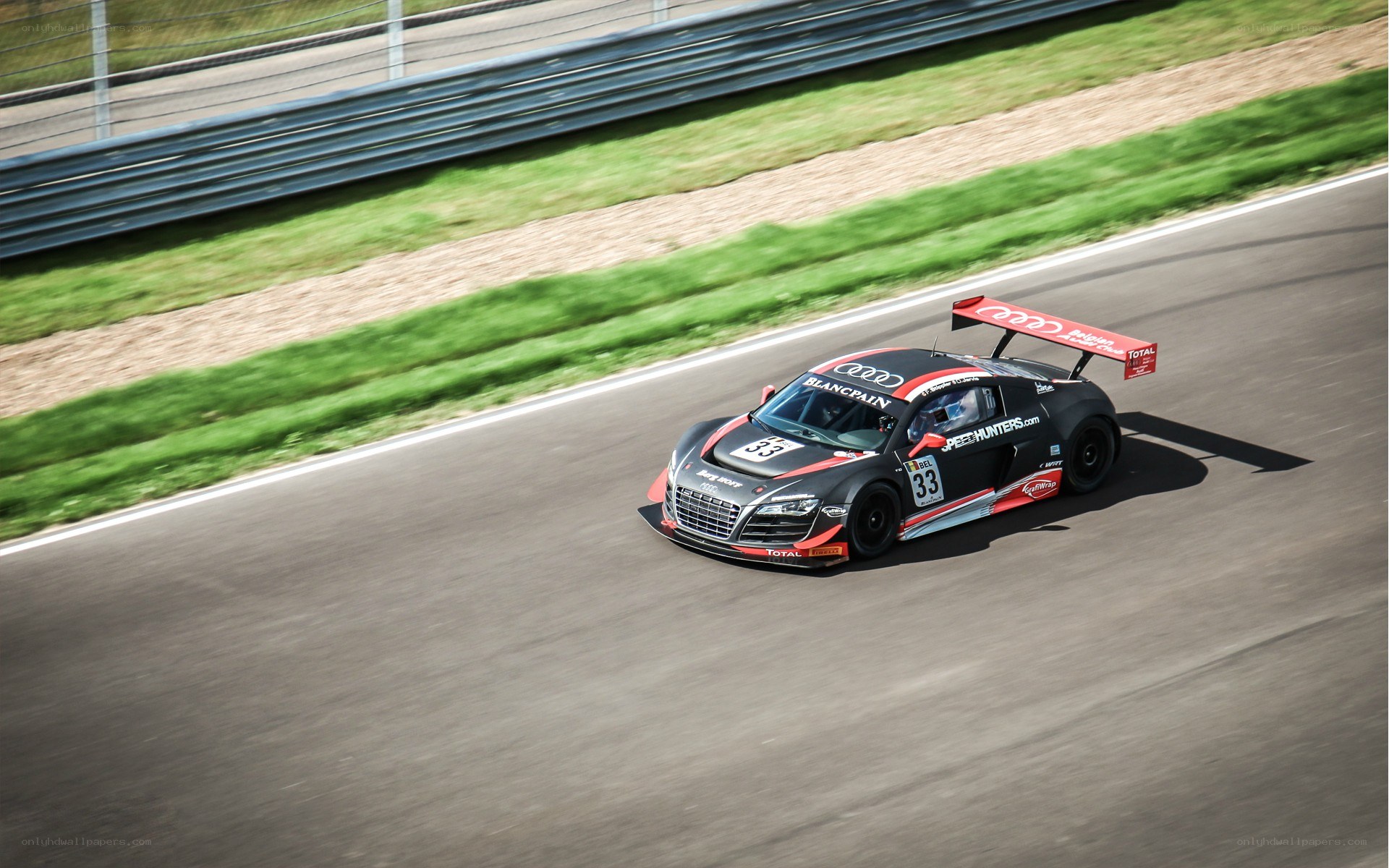 Audi race car on a track