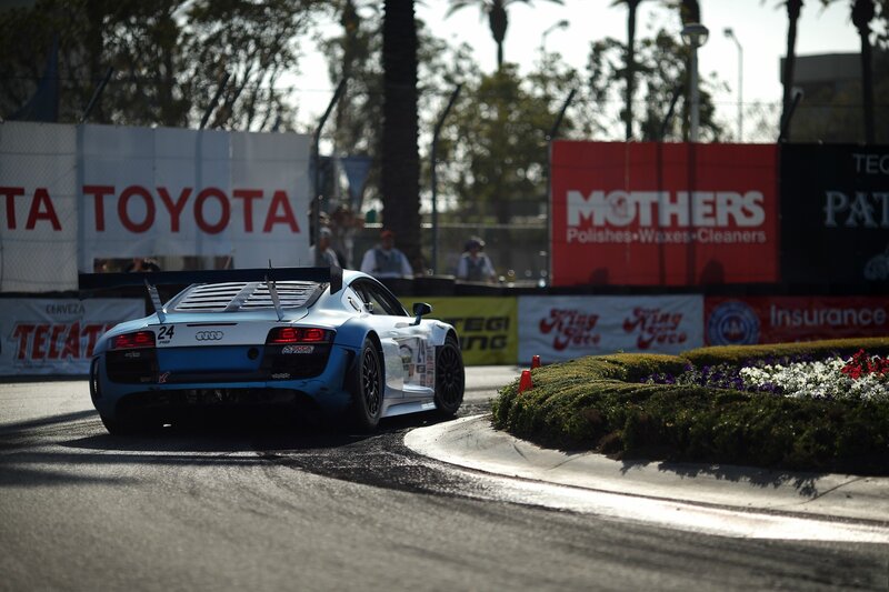 Audi race car on a track