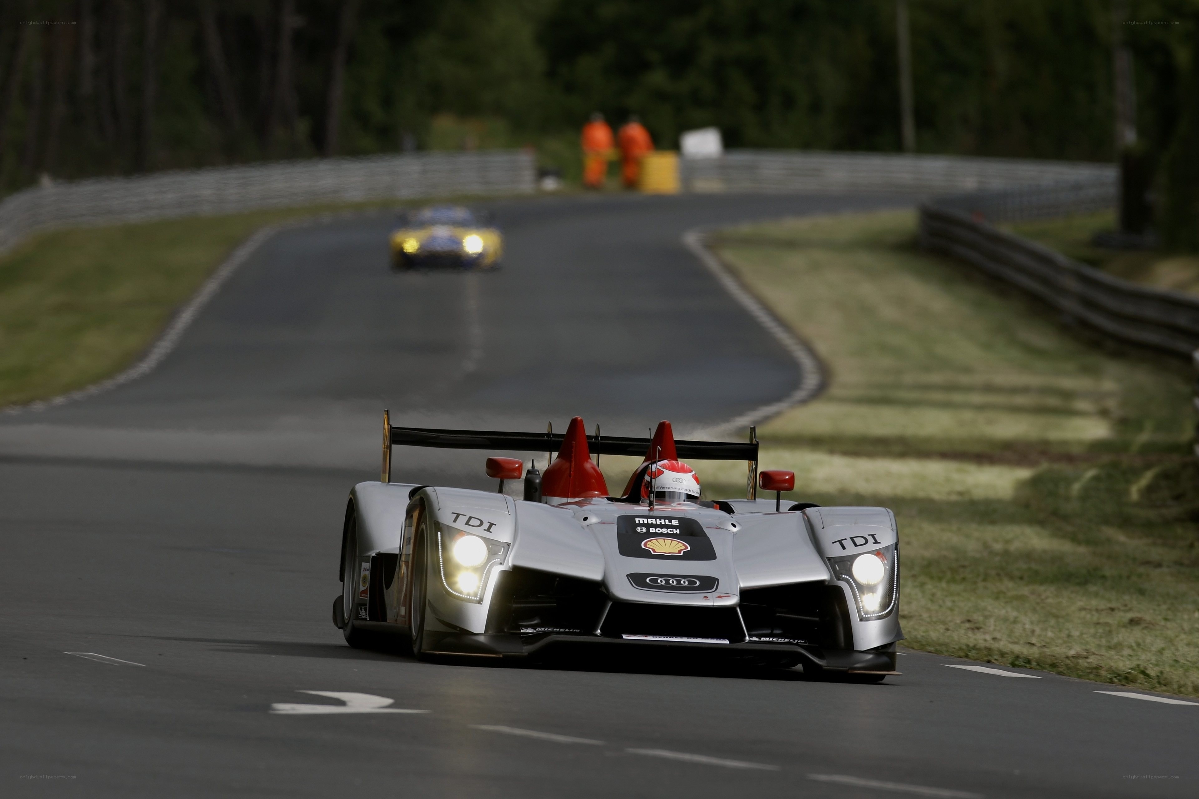 Audi race car on a track