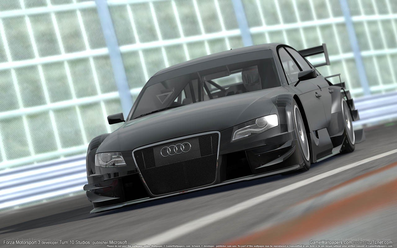 Audi race car on a track
