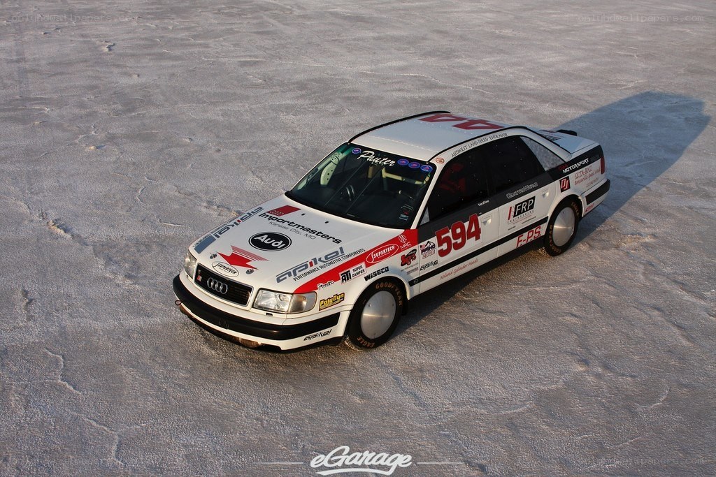 Audi race car on salt flat