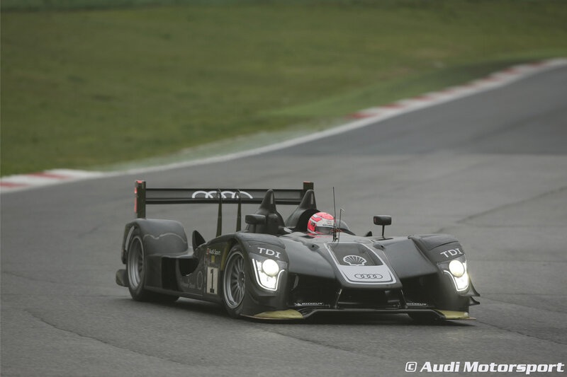 Audi race car on track