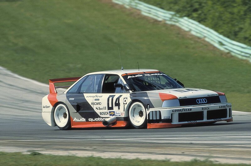 Audi race car on track