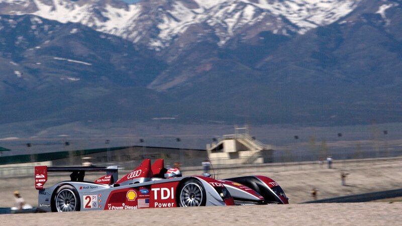 Audi race car on track