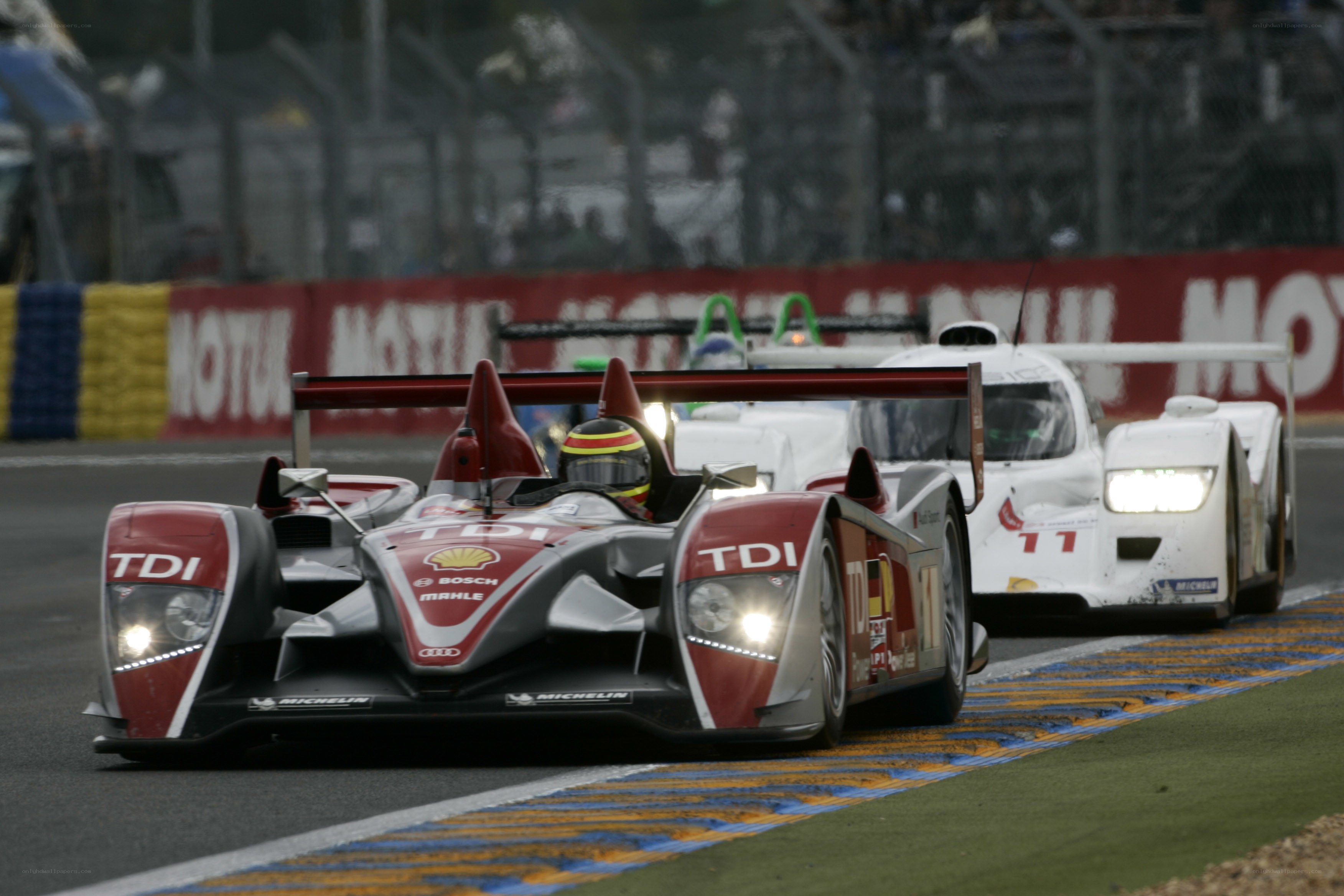 Audi race car on track