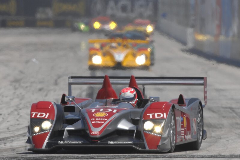 Audi race car on track