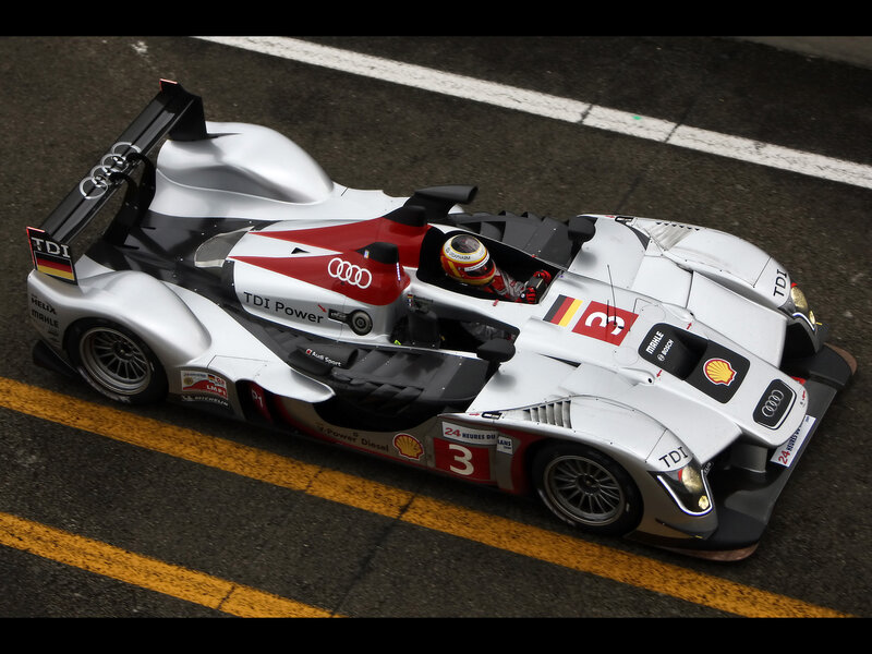 Audi race car on track
