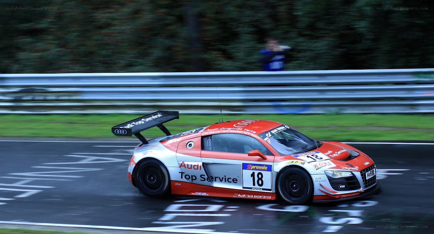 Audi race car on track