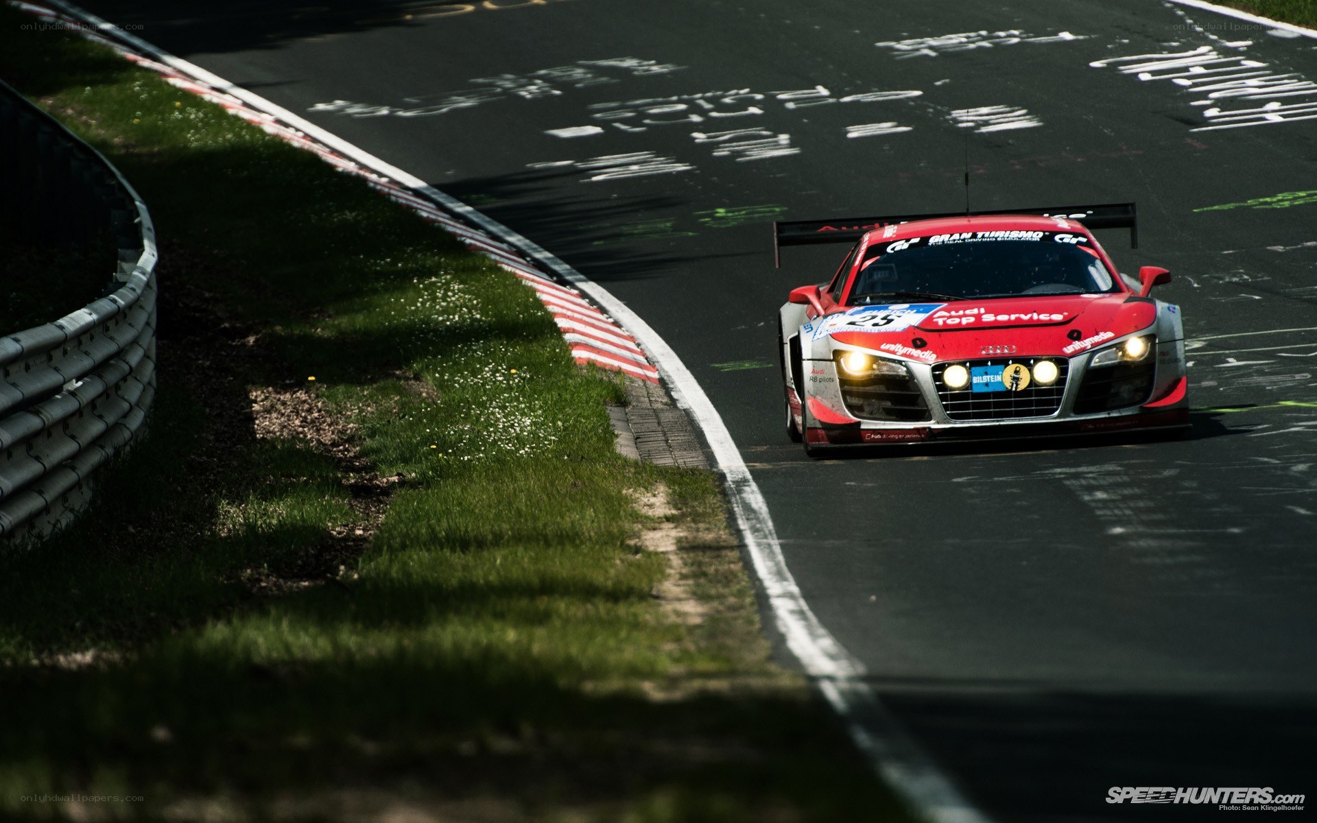 Audi race car on track