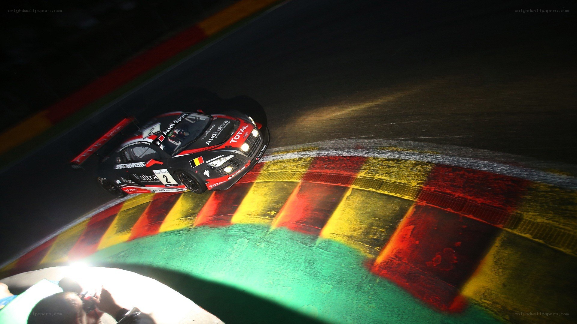 Audi race car on track