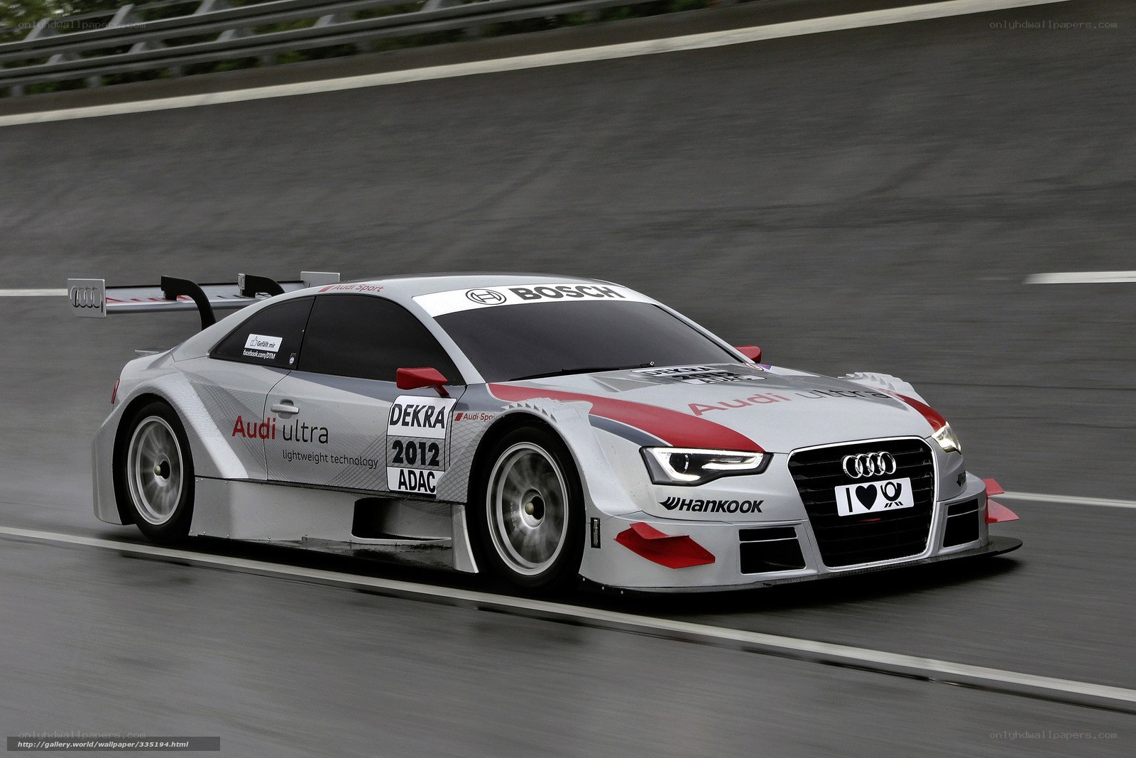 Audi race car on track